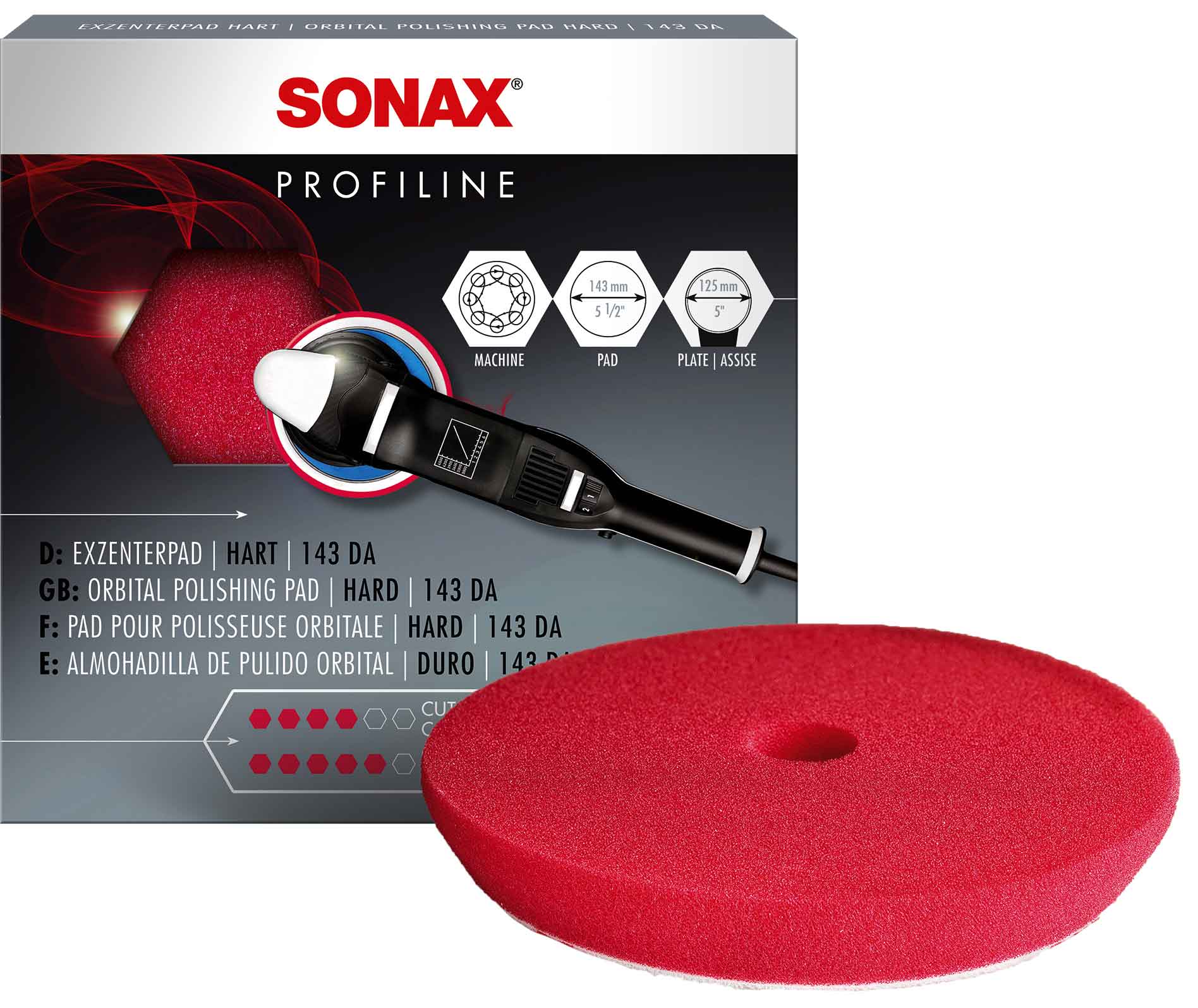 SONAX ExzenterPad Polierpad hart 143mm DA