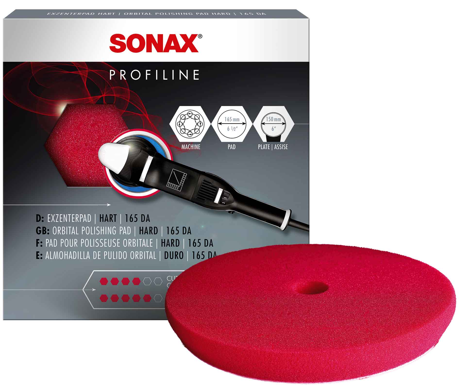 SONAX ExzenterPad Polierpad hart 165mm DA